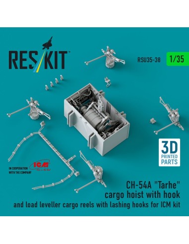 CH-54A Tarhe cargo hoist with hook and load leveller cargo reels with lashing hooks for ICM kit (3D Printed) 