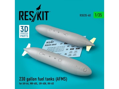 230 gallon fuel tanks (AFMS) for AH-64, MH-60L, UH-60A, HH-60 (2 pcs) (3D Printed) 