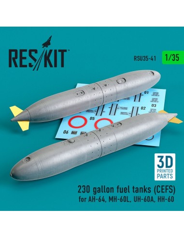 230 gallon fuel tanks (CEFS) for AH-64, MH-60L, UH-60A, HH-60 (3D Printed) (2 pcs) 