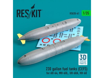 230 gallon fuel tanks (CEFS) for AH-64, MH-60L, UH-60A, HH-60 (3D Printed) (2 pcs) 