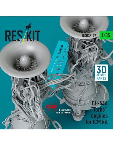 CH-54A Tarhe engines for ICM kit (3D Printed) 