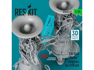 CH-54A Tarhe engines for ICM kit (3D Printed) 