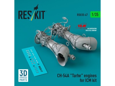 CH-54A Tarhe engines for ICM kit (3D Printed) 
