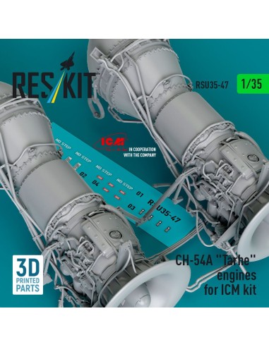 CH-54A Tarhe engines for ICM kit (3D Printed) 