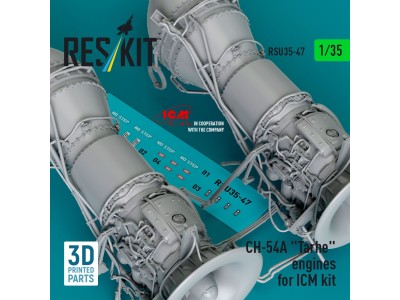CH-54A Tarhe engines for ICM kit (3D Printed) 