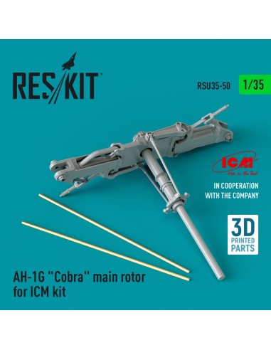 AH-1G Cobra main rotor for ICM kit (3D Printed) 