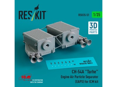 CH-54A Tarhe Engine Air Particle Separator (EAPS) for ICM kit (3D Printed) 