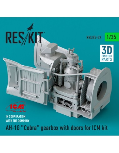 AH-1G Cobra gearbox with doors for ICM kit (3D Printed) 