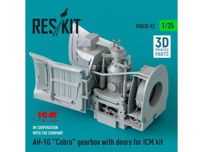 AH-1G Cobra gearbox with doors for ICM kit (3D Printed) 