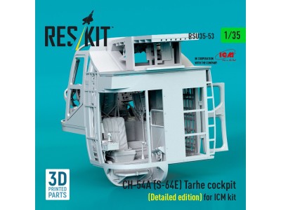 CH-54A (S-64E) Tarhe cockpit (Detailed edition) for ICM kit (3D Printed) 