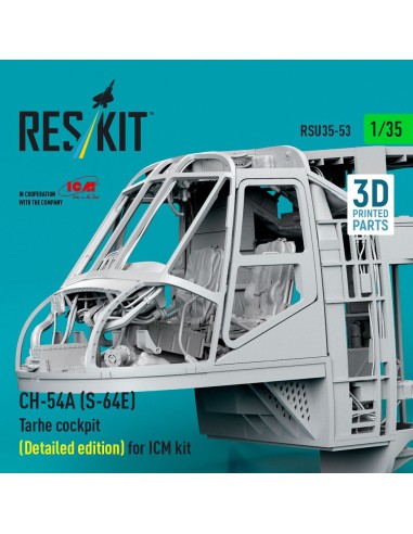 CH-54A (S-64E) Tarhe cockpit (Detailed edition) for ICM kit (3D Printed) 