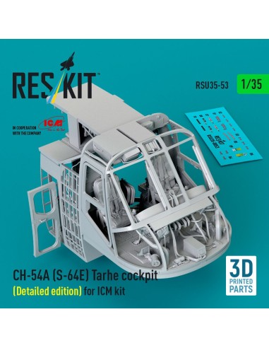 CH-54A (S-64E) Tarhe cockpit (Detailed edition) for ICM kit (3D Printed) 