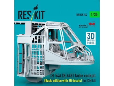CH-54A (S-64E) Tarhe cockpit (Basic edition with 3D decals) for ICM kit (3D Printed) 