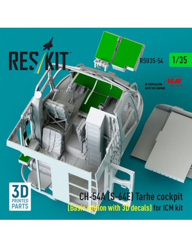 CH-54A (S-64E) Tarhe cockpit (Basic edition with 3D decals) for ICM kit (3D Printed) 