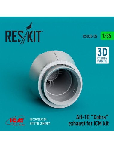 AH-1G Cobra exhaust for ICM kit (3D Printed) 