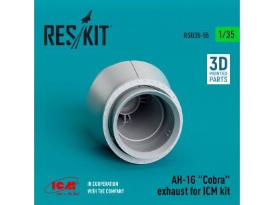 AH-1G Cobra exhaust for ICM kit (3D Printed) 