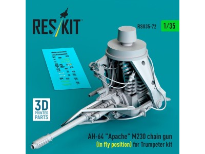 AH-64 Apache M230 chain gun (in fly position) for Trumpeter kit (3D Printed) 