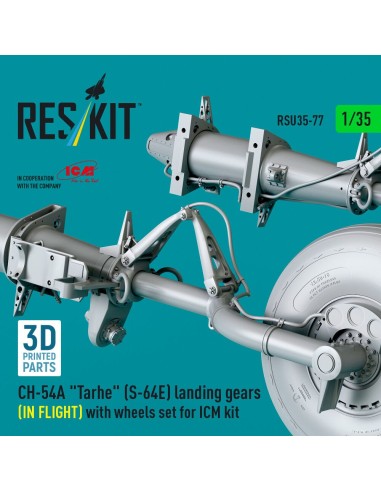 CH-54A Tarhe(S-64E) landing gear (IN FLIGHT) with wheels set for ICM kit (3D Printed) 