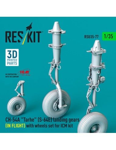 CH-54A Tarhe(S-64E) landing gear (IN FLIGHT) with wheels set for ICM kit (3D Printed) 