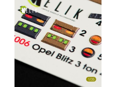 Opel Blitz 3ton 4x2 interior 3D decals for Tamiya kit 