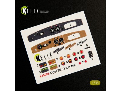 Opel Blitz 3ton 4x2 interior 3D decals for Tamiya kit 