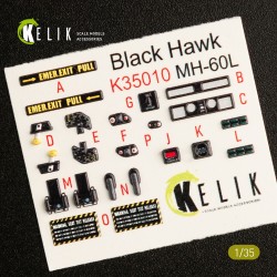 MH-60L Black Hawk interior 3D decals for Kitty Hawk / Zimimodel kit 