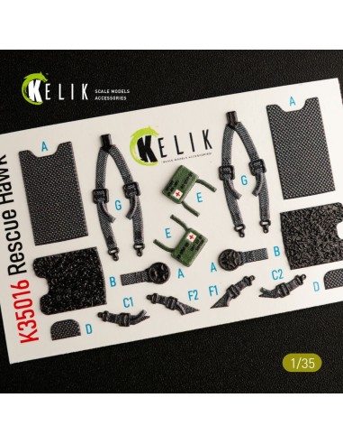 HH-60H Rescue Hawk interior 3D decals for Kitty Hawk / Zimimodel kit 