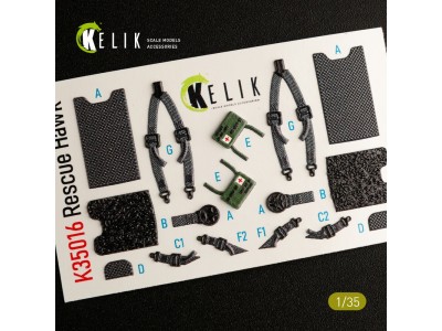 HH-60H Rescue Hawk interior 3D decals for Kitty Hawk / Zimimodel kit 