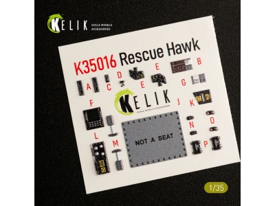 HH-60H Rescue Hawk interior 3D decals for Kitty Hawk / Zimimodel kit 