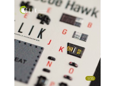 HH-60H Rescue Hawk interior 3D decals for Kitty Hawk / Zimimodel kit 