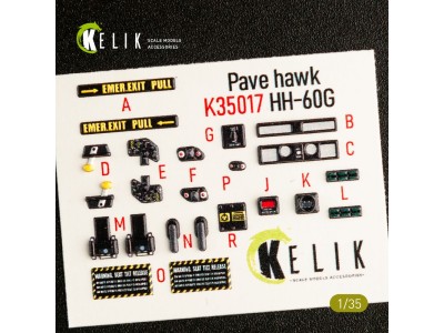 HH-60G Pave Hawk interior 3D decals for Kitty Hawk / Zimimodel kit 