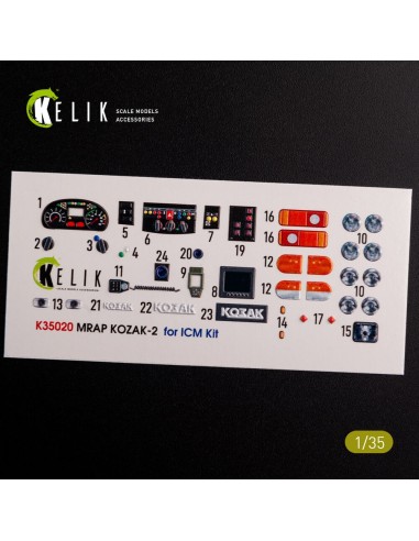 Kozak-2 Ukrainian MRAP 3D decals for ICM kit 