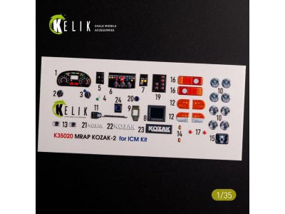 Kozak-2 Ukrainian MRAP 3D decals for ICM kit 