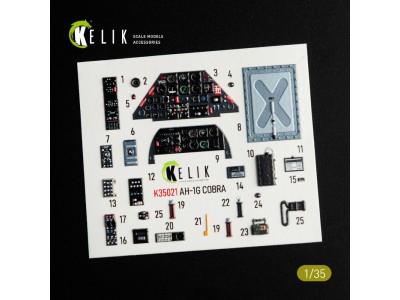 AH-1G Cobra interior 3D decals for ICM kit 