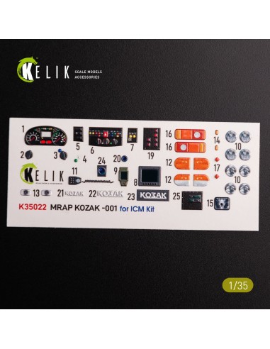 Kozak-001 Ukrainian MRAP 3D decals for ICM kit 
