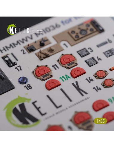 “HUMVEE” HMMWV M1036 with TOW Desert version Interior 3D Decal for Italeri kit 