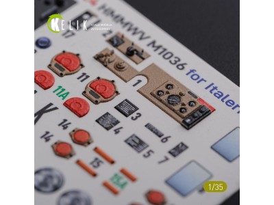 “HUMVEE” HMMWV M1036 with TOW Desert version Interior 3D Decal for Italeri kit 