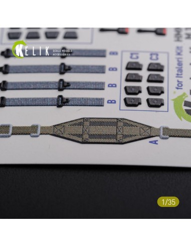 “HUMVEE” HMMWV M1036 with TOW Desert version Interior 3D Decal for Italeri kit 
