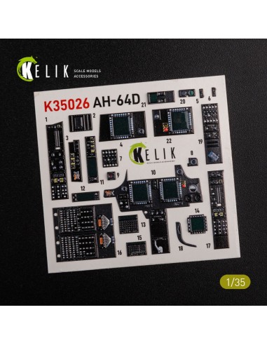 AH-64D Apache interior 3D decals for Meng kit 