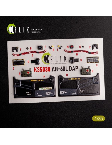 AH-60L DAP interior 3D decals for Academy kit 