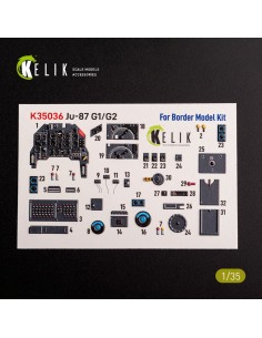 Ju-87 G1/G2 - interior 3D decals for Border Models kit 