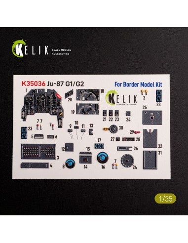 Ju-87 G1/G2 - interior 3D decals for Border Models kit 