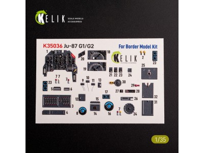 Ju-87 G1/G2 - interior 3D decals for Border Models kit 
