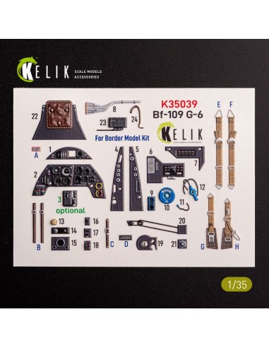 Bf-109 G-6 - interior 3D decals for Border Models kit 