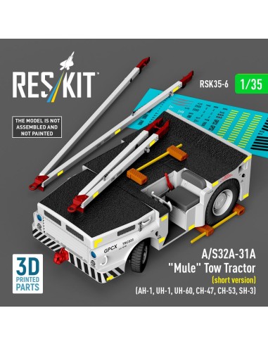 A/S32A-31A Mule Tow Tractor (short version) (AH-1, UH-1, UH-60, CH-47, CH-53, SH-3) (3D Printed model kit) 