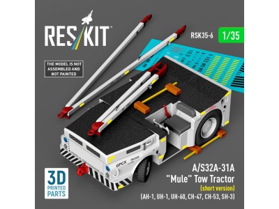 A/S32A-31A Mule Tow Tractor (short version) (AH-1, UH-1, UH-60, CH-47, CH-53, SH-3) (3D Printed model kit) 