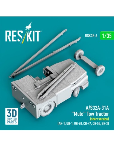 A/S32A-31A Mule Tow Tractor (short version) (AH-1, UH-1, UH-60, CH-47, CH-53, SH-3) (3D Printed model kit) 