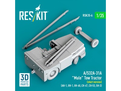 A/S32A-31A Mule Tow Tractor (short version) (AH-1, UH-1, UH-60, CH-47, CH-53, SH-3) (3D Printed model kit) 
