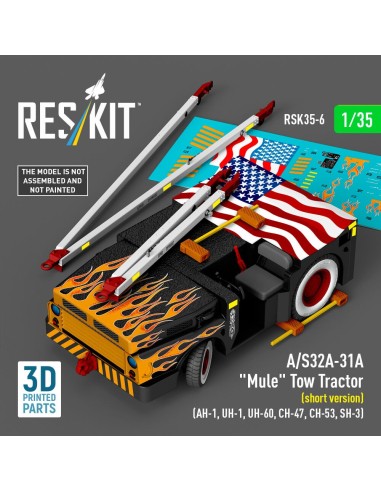 A/S32A-31A Mule Tow Tractor (short version) (AH-1, UH-1, UH-60, CH-47, CH-53, SH-3) (3D Printed model kit) 