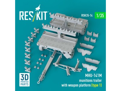 MHU-141M munitions trailer with weapon platform (type 1) (3D Printed model kit) 
